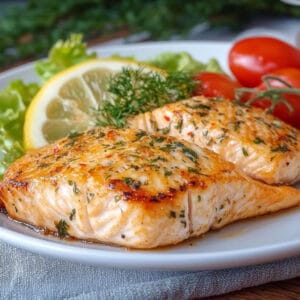 Lachsfilets im Airfryer mit Zitrone und Dill